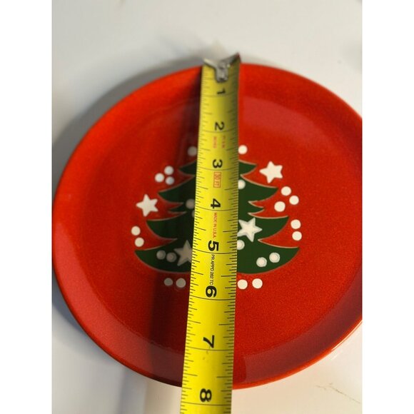 VTG Waechtersbach Christmas Tree Plate | Red 8" Holiday Serving Dish Accents - Picture 5 of 5